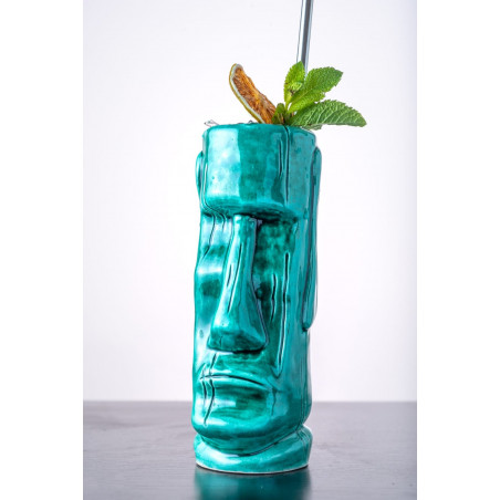 Tiki Tumbler Moai Turchese