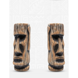 Wood Tiki Mug Moai