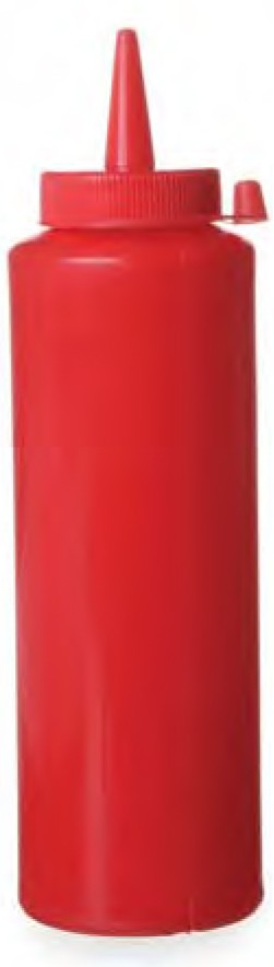Quetschflasche 200 ml rot, mit schmaler Spitze