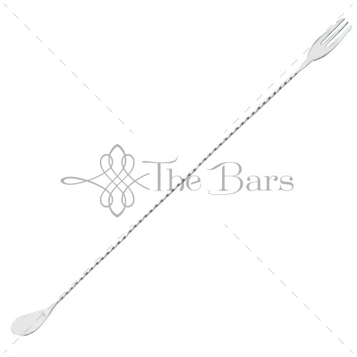 Barlöffel Nettuno 45 cm mit Dreizack aus Edelstahl