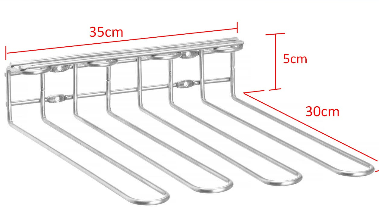 Gläserhalter für Stielgläser, Detail der Schienen
