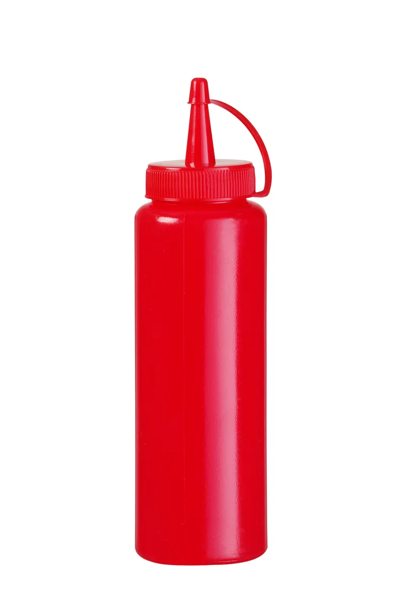 Quetschflasche 350 ml rot mit schmaler Spitze