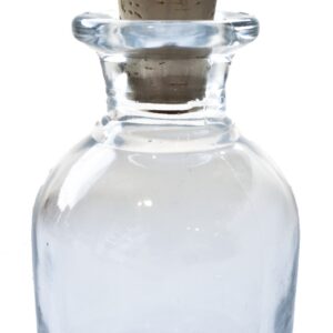 Dash Bottle aus Glas 100 ml mit Dash Pourer aus verchromtem Kunststoff und Kork