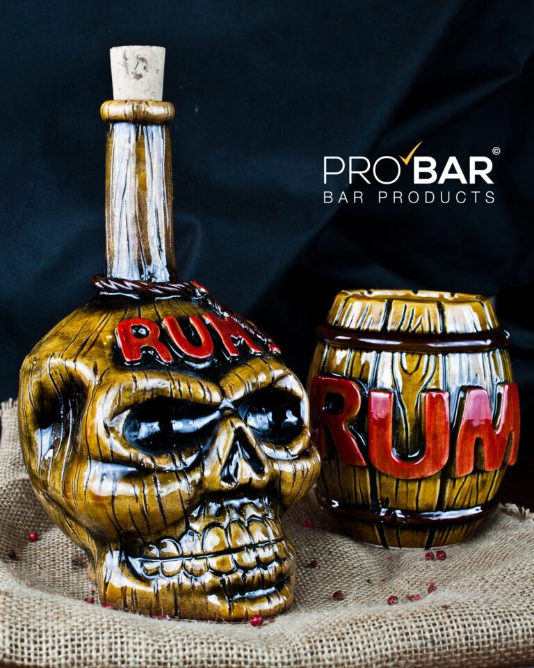 Tiki Rum Set aus Keramik, Flasche 70 cl und Mug 45 cl