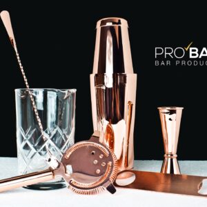 Easy Kit Lumian Kupfer, Barkeeper Set mit 7 Teilen und Rührglas Shinto