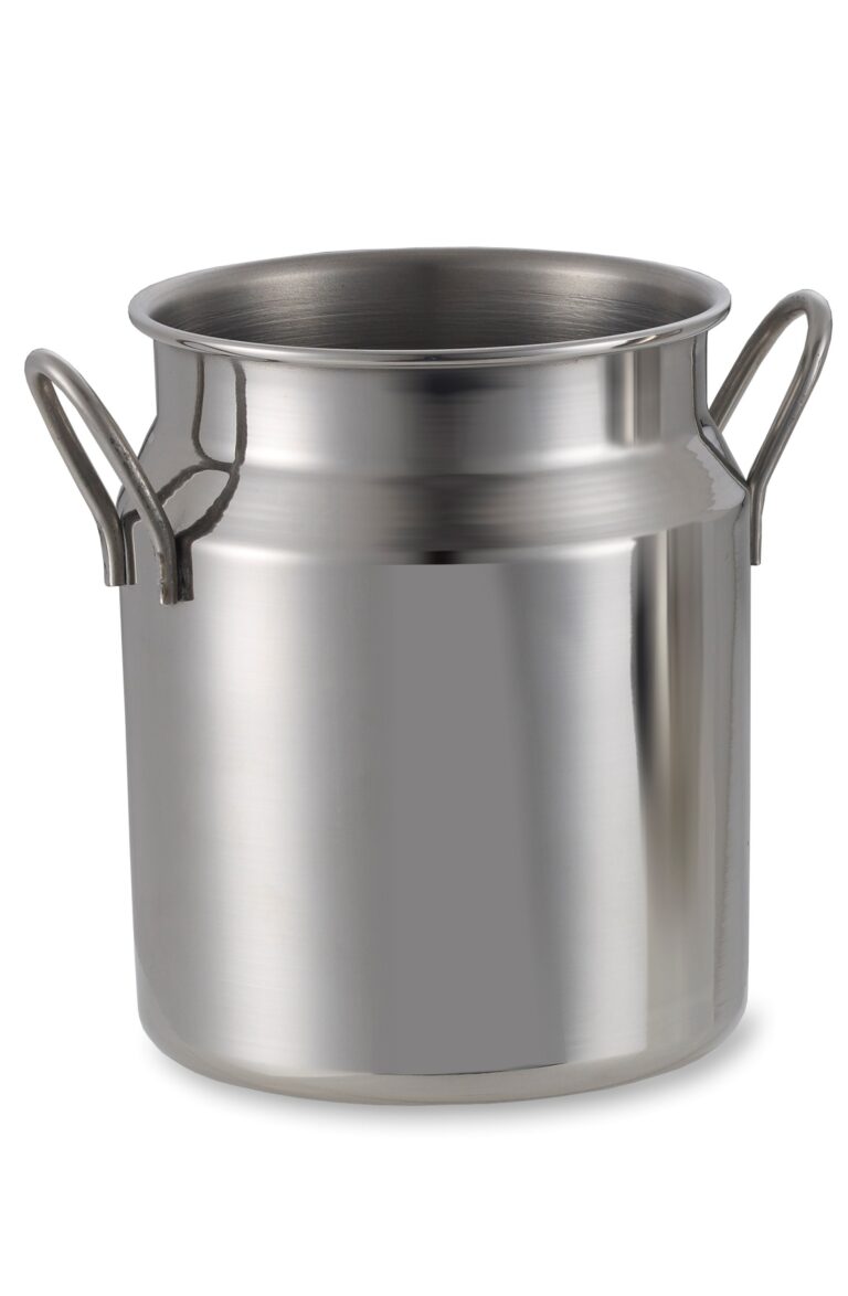 Milchshake Becher 400 ml aus Edelstahl, Milchkannenform