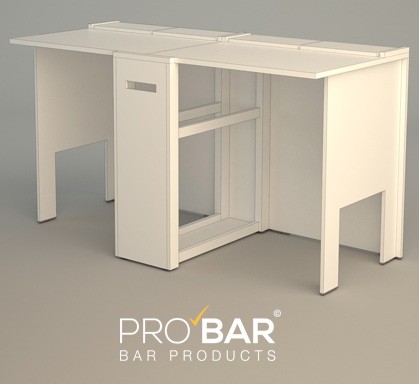 Mobile Bartheke aus Holz 150 cm, Ansicht 4