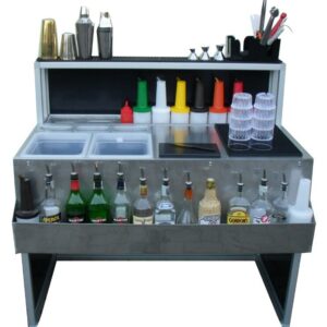 Mobile Bartheke Comfort 120 cm aus Edelstahl, klappbar