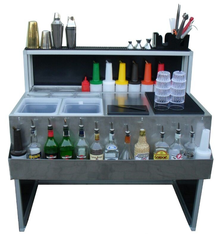 Mobile Bartheke Comfort 120 cm aus Edelstahl, klappbar