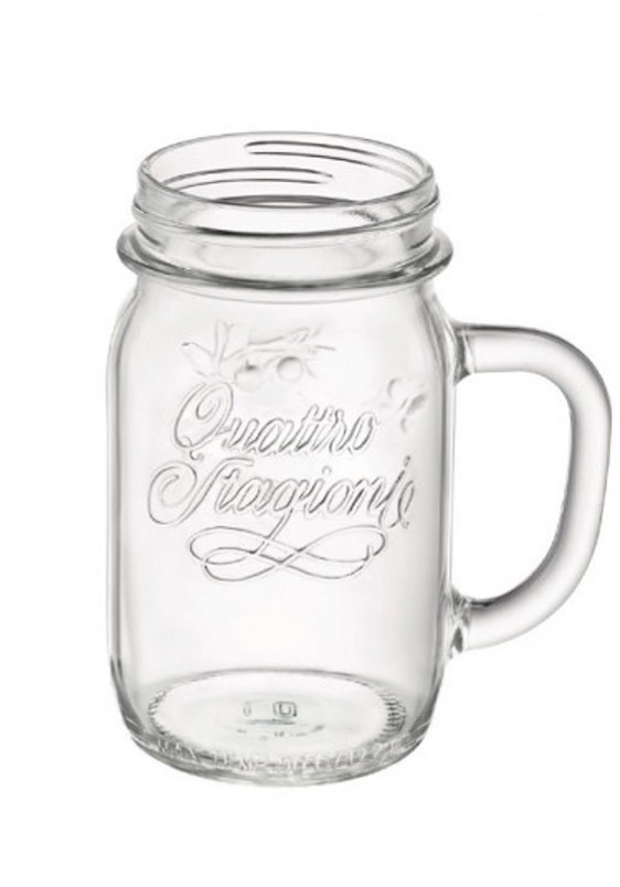 Mason Jar Glas mit Henkel 400 ml Quattro Stagioni, Detailansicht