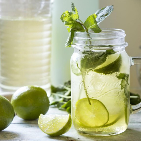 Mason Jar Glas mit Henkel 400 ml Quattro Stagioni, Detailansicht