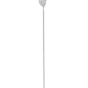 Barlöffel 40 cm mit Barsieb aus Edelstahl, gedrehter Stiel und Sieb am anderen Ende