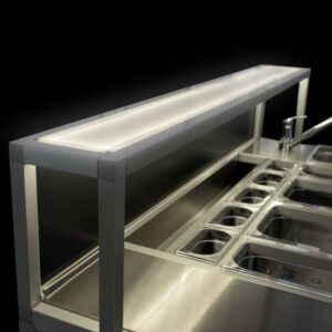 Beleuchtete Tresenplatte für die Barstation, opale Platte mit LED in 3000 K