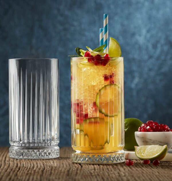 Longdrinkglas Elysia 440 ml mit senkrechten Rillen, 15 cm hoch