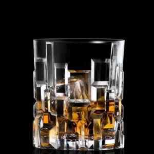 Old Fashioned Glas Etna 330 ml aus Kristallglas Luxion mit unregelmäßigem Relief