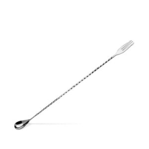 Barlöffel 40 cm mit Dreizack aus Edelstahl 18/10, Lumian - Silber