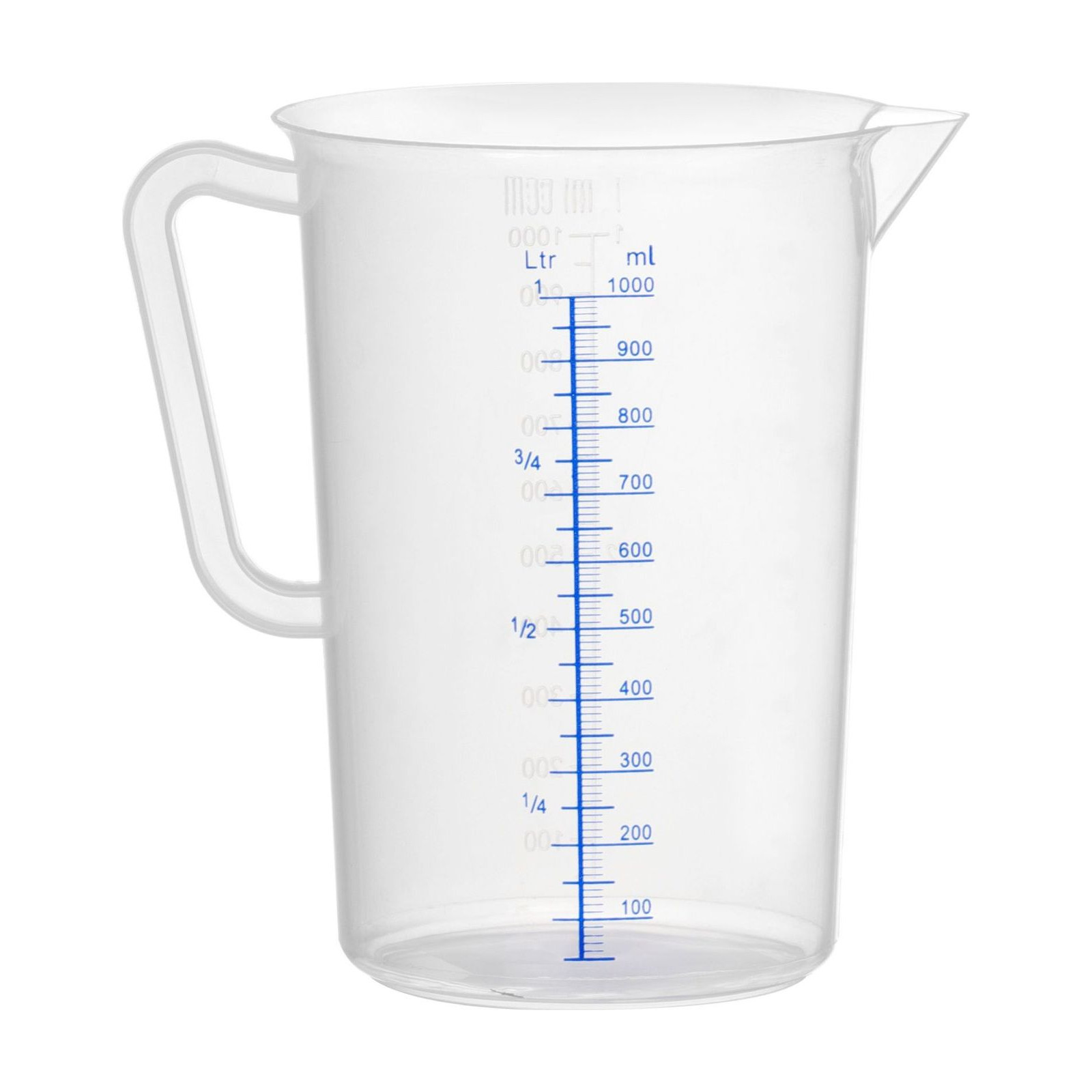 Messbecher 1000 ml aus klarem Kunststoff mit Skala