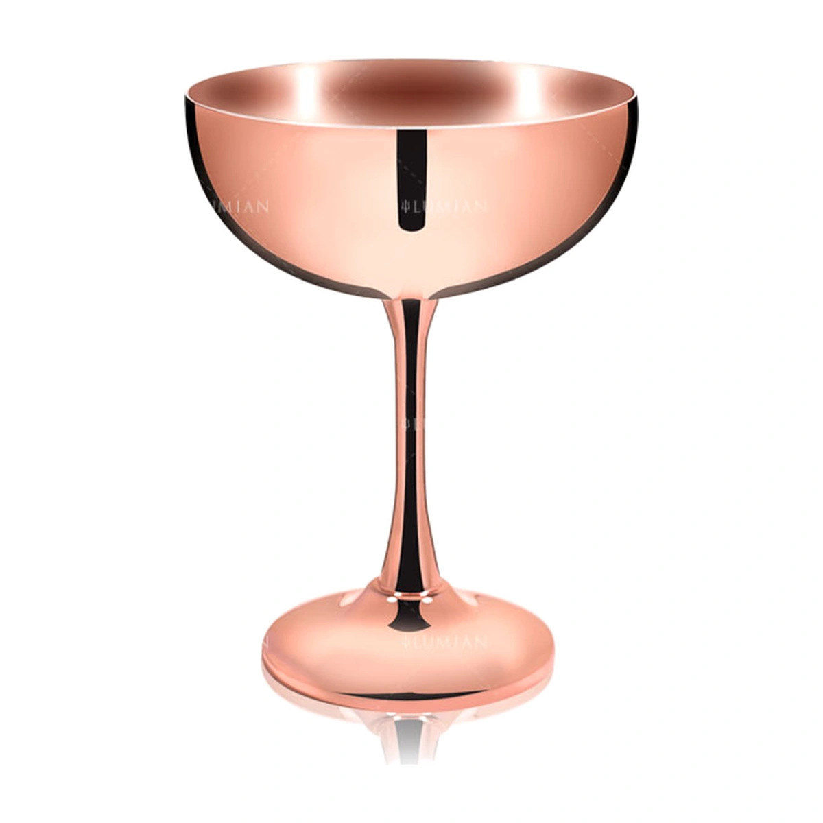 Sektschale Artemide 230 ml von Lumian aus Edelstahl mit Kupferfinish, dünner Stiel und runder Fuß