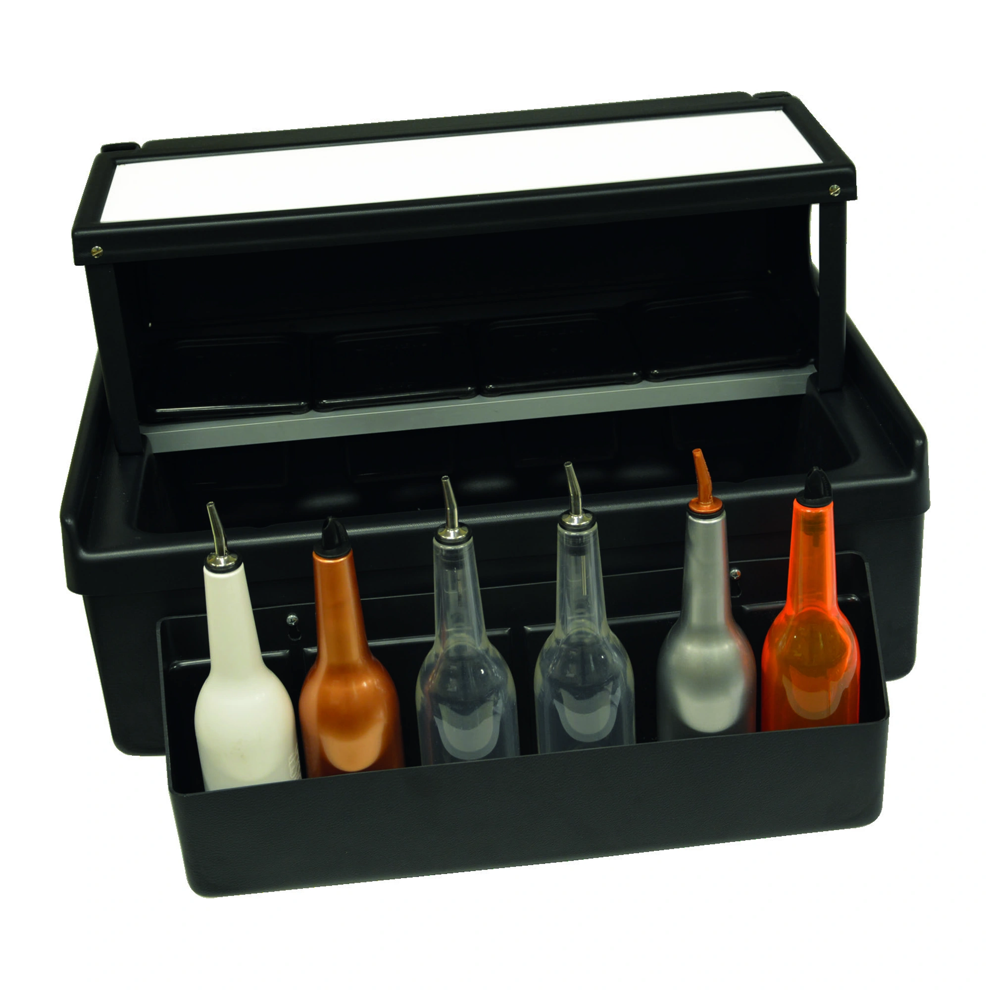 Cocktailstation zum Aufstellen aus ABS, 69 x 47 cm, mit Eiswanne, Obstbehältern und Speed Rack