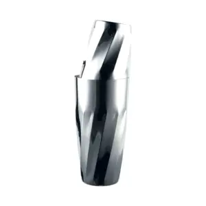 Boston Shaker Twist, Paar mit 28 und 20 oz aus Edelstahl mit gedrehten Flächen und Spiegelglanz