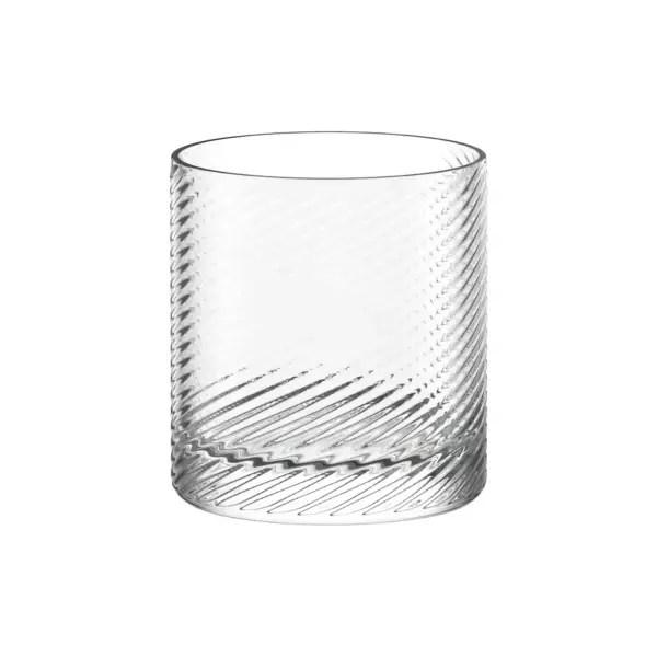 Tumbler Glas Berlin 300 ml von Stölzle Lausitz, niedriges zylindrisches Whiskyglas mit Wellenrelief