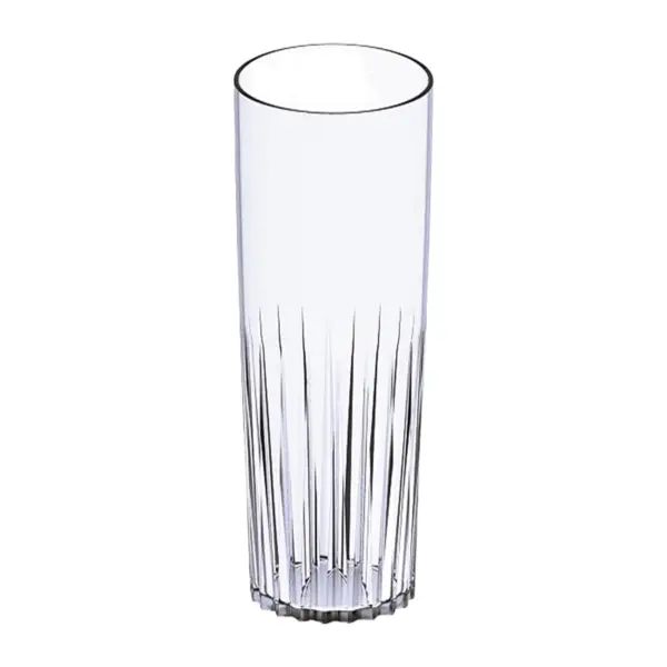 Longdrinkgläser Kunststoff Torino 230 ml aus SAN, hoch und schmal, mit senkrechtem Linienschliff