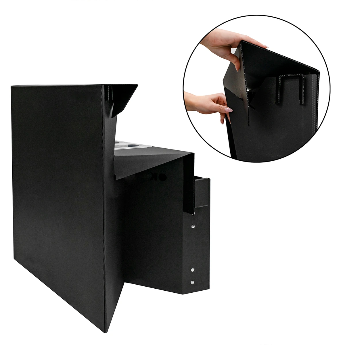 Mobile Bartheke Easy aus Polypropylen in Schwarz, Detail der Steckverbindung