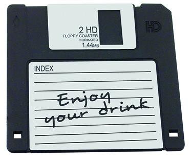 Onderzetter diskette van natuurrubber, 10 x 10 cm