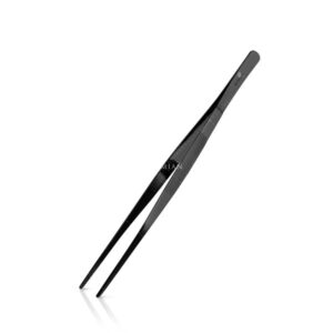 Garneertang Lumian 30 cm RVS 18/10, platte punten, 5 afwerkingen - Zwart