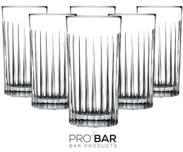 Longdrinkglas Timeless 440 ml, verticale groeven, set van 6