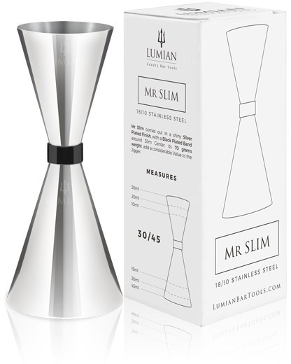 Jigger Mr Slim Black Ring RVS met zwarte band
