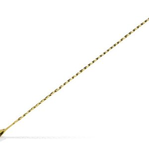Barlepel Drop 40 cm RVS, gedraaide steel en lipje, 5 afwerkingen - Goud