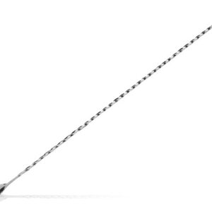 Barlepel Drop 40 cm RVS, gedraaide steel en lipje, 5 afwerkingen - Zilver