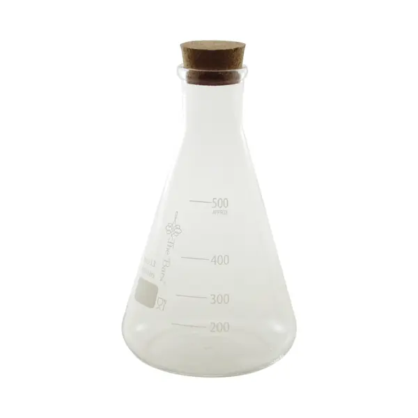 Erlenmeyer 500 ml van The Bars in borosilicaatglas met kurk