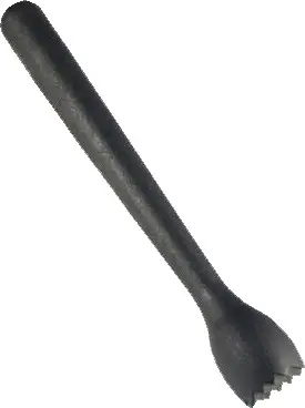 Pilão de cocktail 21 cm, cabeça dentada vista de perto