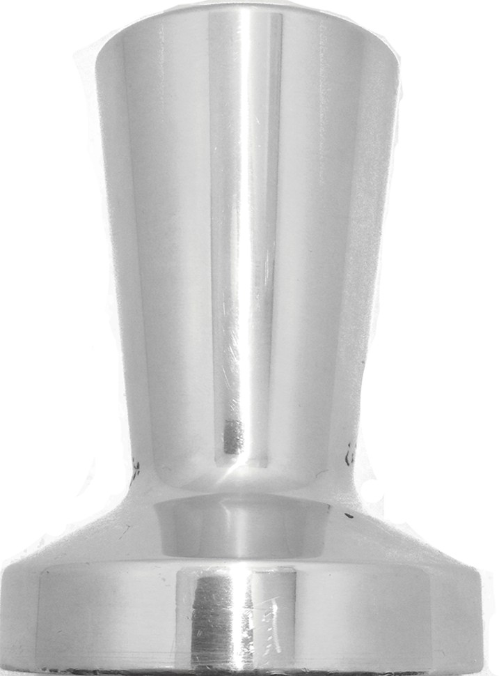 Calcador de café polido com base plana de 53 mm em aço inoxidável