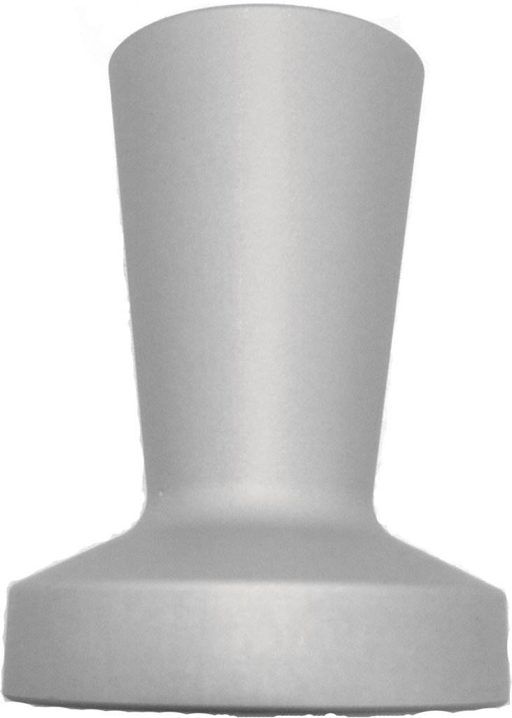 Calcador de café acetinado com base plana de 53 mm em aço inoxidável
