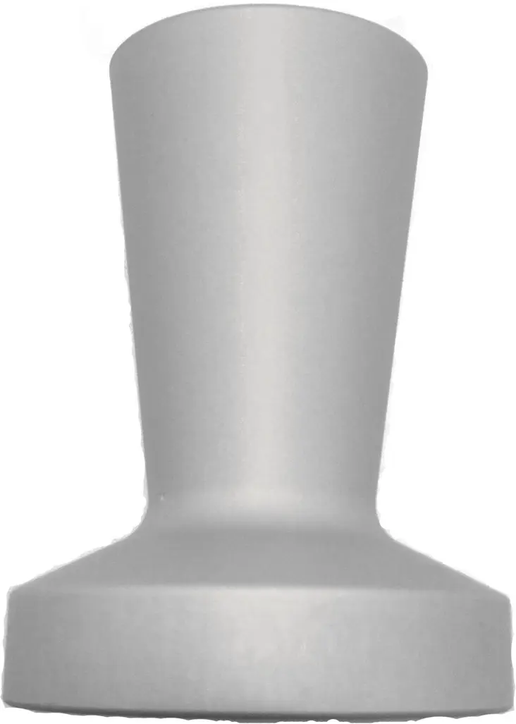 Calcador de café acetinado com base plana de 53 mm em aço inoxidável