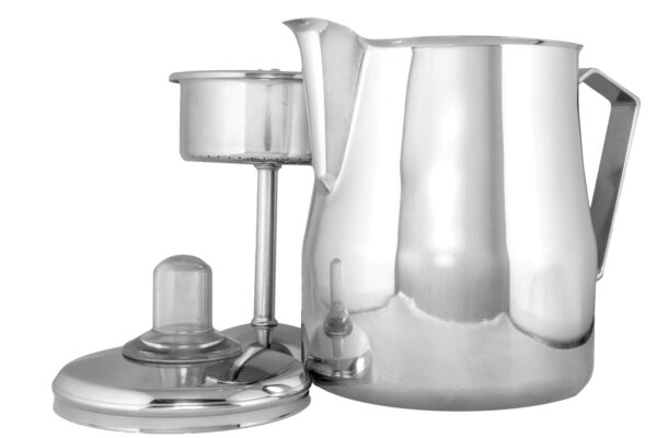 Chaleira de infusão em inox Motta com filtro interior e tampa transparente