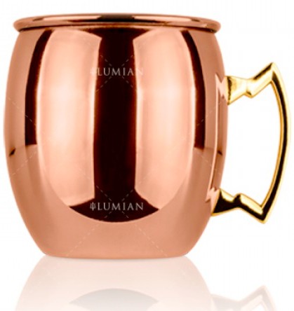 Caneca Moscow Mule banhada a cobre com interior em aço, 12 x 11 x 10 cm