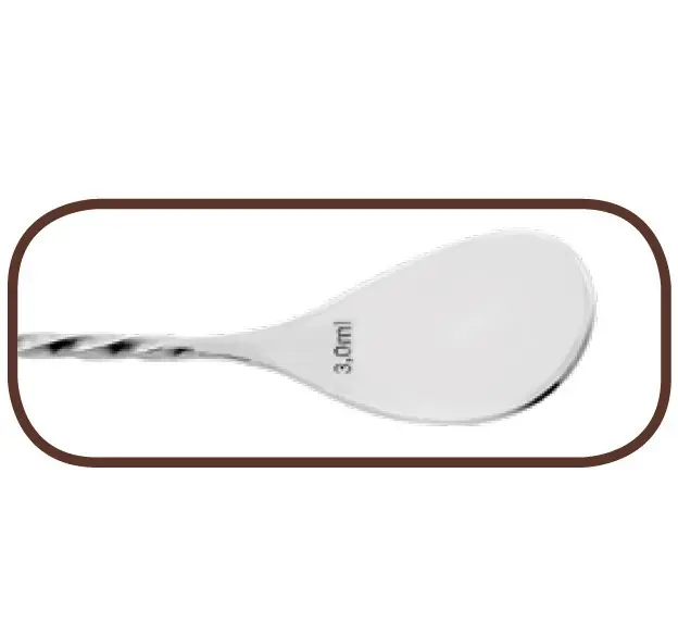 colher de bar 30 cm, pormenor do cabo em espiral