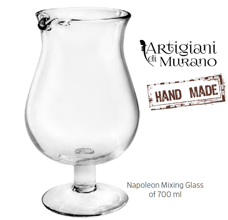 copo misturador de vidro Napoleon 70 cl vintage, 27 cm de altura