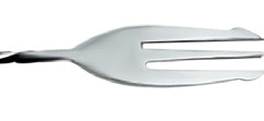 Colher de bar com garfo 28 cm, haste em espiral