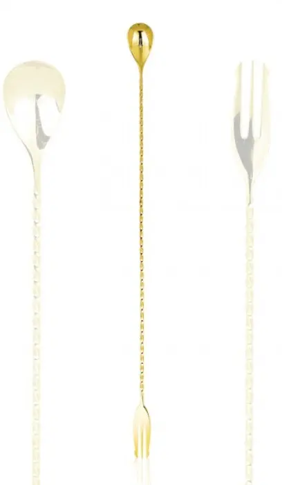 Colher de bar tridente Lumian com cabo em espiral