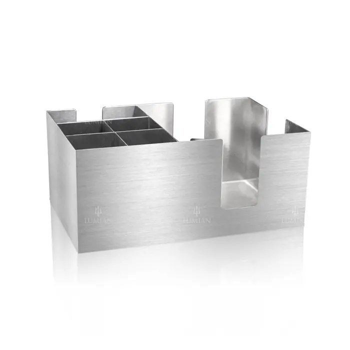 Organizador de bar em inox Angelia visto de cima, 24 x 15 cm