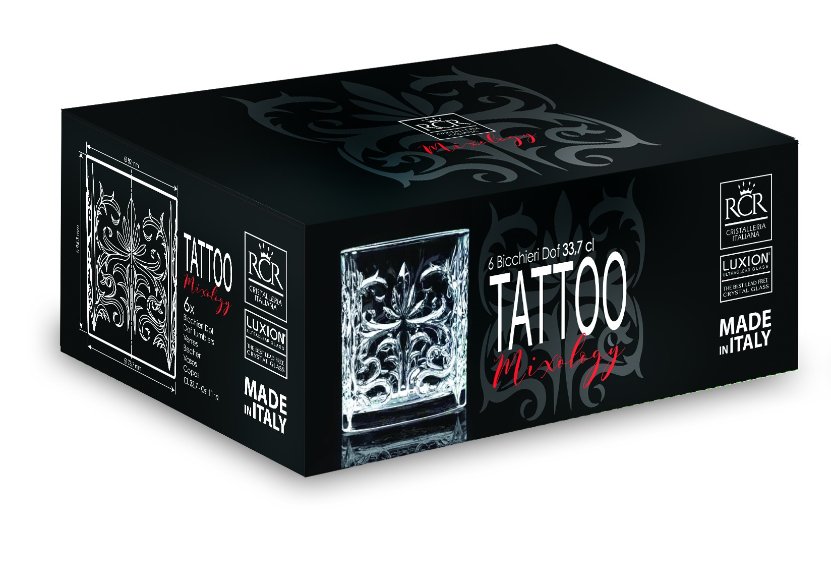 copo old fashioned Tattoo 33 cl sob a luz do balcão