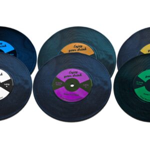 Base para copos disco de vinil em borracha natural, 10 cm
