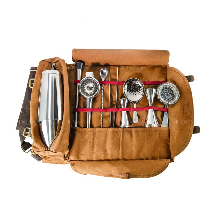bolsa roll de barman, 38 x 30 cm fechada