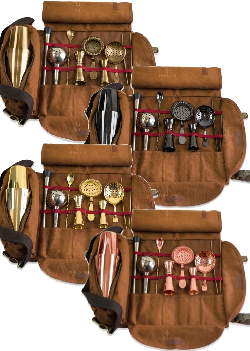 Kit de barman Lumian em rolo com 9 ferramentas