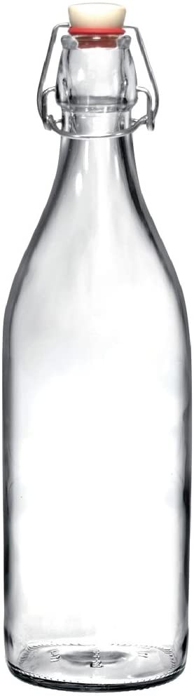 Garrafa de vidro 1 litro, 35 cm de altura, para batches